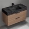 Floating Bathroom Vanity, Modern, Walnut, 40
